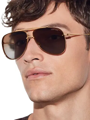 Tom Ford Men's Leon 62MM Pilot Sunglasses - Shiny Deep Brown | Thumbnail 2 Tom Ford Men's Leon 62MM Pilot Sunglasses - Shiny Deep Brown | Thumbnail 2