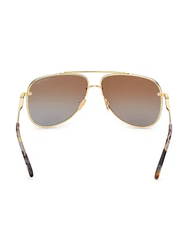 Tom Ford Men's Leon 62MM Pilot Sunglasses - Shiny Deep Brown | Thumbnail 5 Tom Ford Men's Leon 62MM Pilot Sunglasses - Shiny Deep Brown | Thumbnail 5