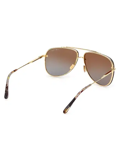 Tom Ford Men's Leon 62MM Pilot Sunglasses - Shiny Deep Brown | Thumbnail 6 Tom Ford Men's Leon 62MM Pilot Sunglasses - Shiny Deep Brown | Thumbnail 6