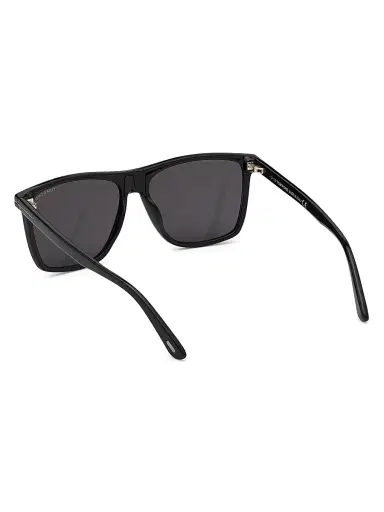 TOM FORD Men's Fletcher 57MM Rectangular Sunglasses - Shiny Black Blue Lenses | Thumbnail 5 TOM FORD Men's Fletcher 57MM Rectangular Sunglasses - Shiny Black Blue Lenses | Thumbnail 5