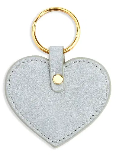 Royce New York Men's Heart-Shaped Leather Key Chain - Silver | Thumbnail 1 Royce New York Men's Heart-Shaped Leather Key Chain - Silver | Thumbnail 1