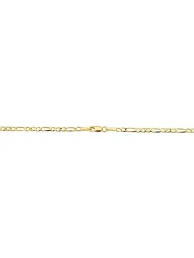 Oradina Women's 14K Yellow Solid Gold Florentine Figaro Petite Bracelet - Yellow Gold | Thumbnail 2 Oradina Women's 14K Yellow Solid Gold Florentine Figaro Petite Bracelet - Yellow Gold | Thumbnail 2