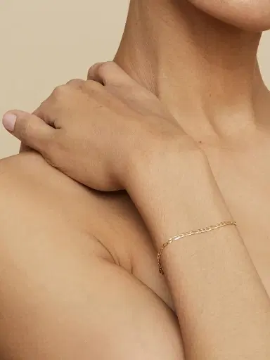 Oradina Women's 14K Yellow Solid Gold Florentine Figaro Petite Bracelet - Yellow Gold | Thumbnail 3 Oradina Women's 14K Yellow Solid Gold Florentine Figaro Petite Bracelet - Yellow Gold | Thumbnail 3
