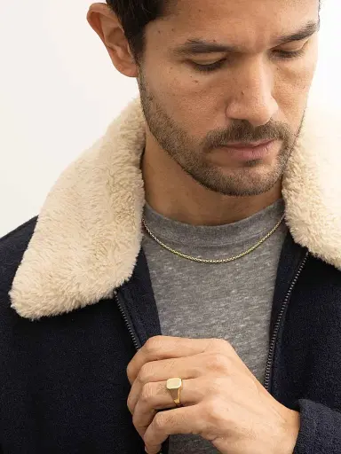 Oradina Men's 14K Yellow Solid Gold The Duke Signet Ring - Yellow Gold | Thumbnail 5 Oradina Men's 14K Yellow Solid Gold The Duke Signet Ring - Yellow Gold | Thumbnail 5