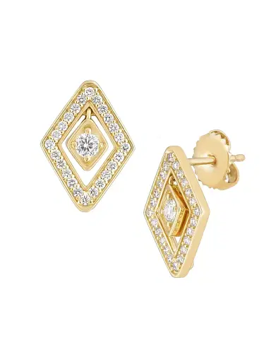 Roberto Coin Women's Diamante 18K Yellow Gold & 0.55 TCW Diamond Drop Earrings - Yellow Gold | Thumbnail 1 Roberto Coin Women's Diamante 18K Yellow Gold & 0.55 TCW Diamond Drop Earrings - Yellow Gold | Thumbnail 1