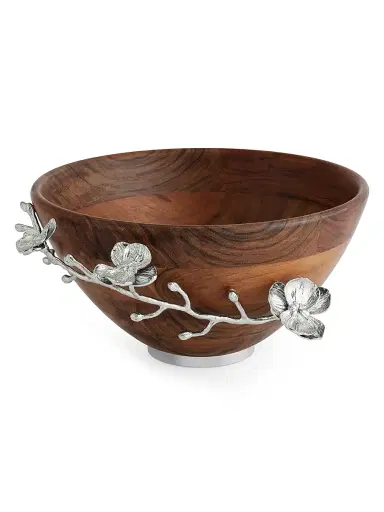 Michael Aram White Orchid Wood Salad Bowl | Thumbnail 1 Michael Aram White Orchid Wood Salad Bowl | Thumbnail 1