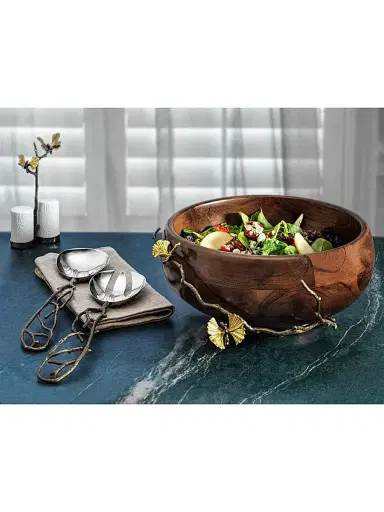 Michael Aram Butterfly Ginkgo Wood Salad Bowl | Thumbnail 4 Michael Aram Butterfly Ginkgo Wood Salad Bowl | Thumbnail 4