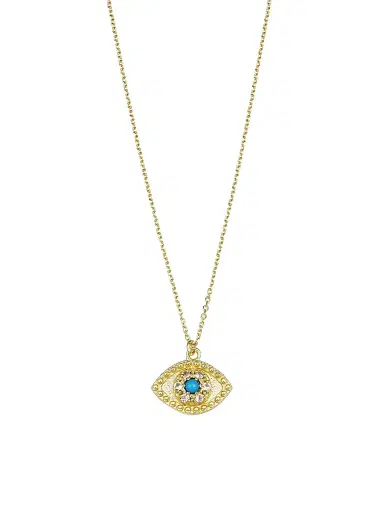 Oradina Women's 14K Yellow Gold, Turquoise Evil Eye Pendant - Yellow Gold | Thumbnail 1 Oradina Women's 14K Yellow Gold, Turquoise Evil Eye Pendant - Yellow Gold | Thumbnail 1