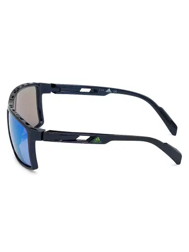 adidas Men's 63MM Square Injected Sunglasses - Matte Blue Green Mirror | Thumbnail 4 adidas Men's 63MM Square Injected Sunglasses - Matte Blue Green Mirror | Thumbnail 4