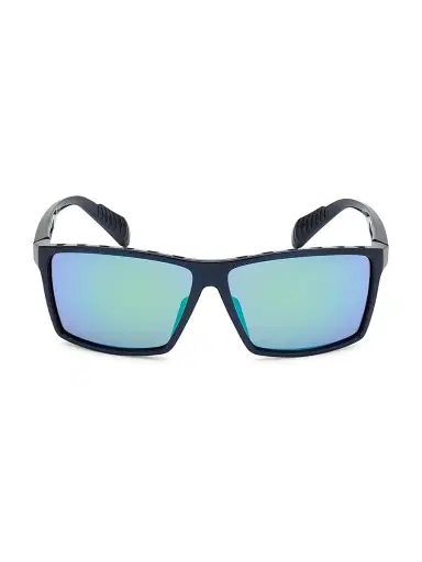 adidas Men's 63MM Square Injected Sunglasses - Matte Blue Green Mirror | Thumbnail 1 adidas Men's 63MM Square Injected Sunglasses - Matte Blue Green Mirror | Thumbnail 1