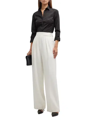 Carolina Herrera Women's Classic Cotton Blouse - Black - Size 18 | Thumbnail 2 Carolina Herrera Women's Classic Cotton Blouse - Black - Size 18 | Thumbnail 2