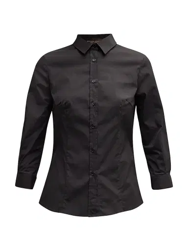 Carolina Herrera Women's Classic Cotton Blouse - Black - Size 18 | Thumbnail 1 Carolina Herrera Women's Classic Cotton Blouse - Black - Size 18 | Thumbnail 1