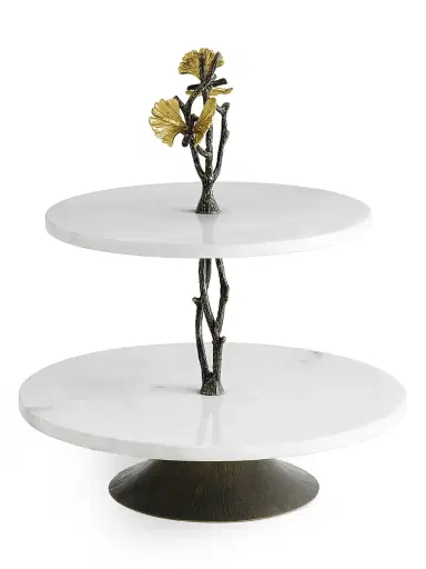 Michael Aram Butterfly Ginkgo Marble & Brass Etagere | Thumbnail 2 Michael Aram Butterfly Ginkgo Marble & Brass Etagere | Thumbnail 2