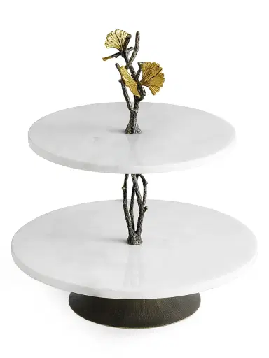 Michael Aram Butterfly Ginkgo Marble & Brass Etagere | Thumbnail 3 Michael Aram Butterfly Ginkgo Marble & Brass Etagere | Thumbnail 3