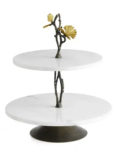 Michael Aram Butterfly Ginkgo Marble & Brass Etagere | Thumbnail 1 Michael Aram Butterfly Ginkgo Marble & Brass Etagere | Thumbnail 1