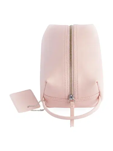 ROYCE New York Women's Compact Leather Toiletry Bag - Light Pink | Thumbnail 3 ROYCE New York Women's Compact Leather Toiletry Bag - Light Pink | Thumbnail 3