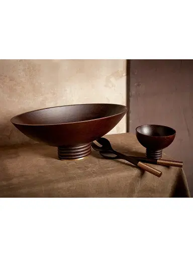 L'Objet Atelier Alhambra Wooden Bowl - Smoked Ash Small | Thumbnail 5 L'Objet Atelier Alhambra Wooden Bowl - Smoked Ash Small | Thumbnail 5