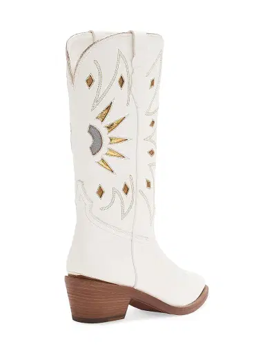 Partlow Women's Abigail 55MM Leather Boots - Bianco - Size 5 | Thumbnail 3 Partlow Women's Abigail 55MM Leather Boots - Bianco - Size 5 | Thumbnail 3