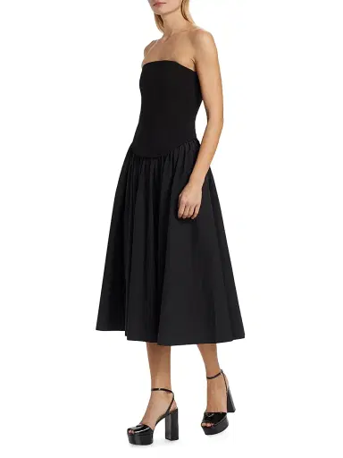 Toccin Women's Melody Corset Cotton-Blend Midi-Dress - Jet | Thumbnail 2 Toccin Women's Melody Corset Cotton-Blend Midi-Dress - Jet | Thumbnail 2