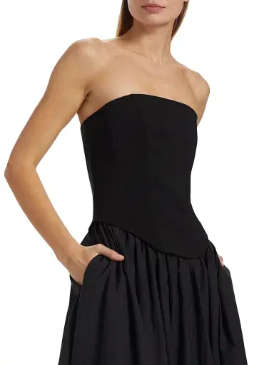 Toccin Women's Melody Corset Cotton-Blend Midi-Dress - Jet | Thumbnail 6 Toccin Women's Melody Corset Cotton-Blend Midi-Dress - Jet | Thumbnail 6