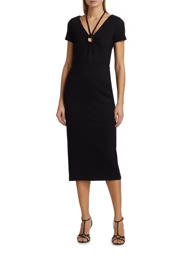 Toccin Women's Evelyn Ring-Insert Midi-Dress - Jet | Thumbnail 3 Toccin Women's Evelyn Ring-Insert Midi-Dress - Jet | Thumbnail 3