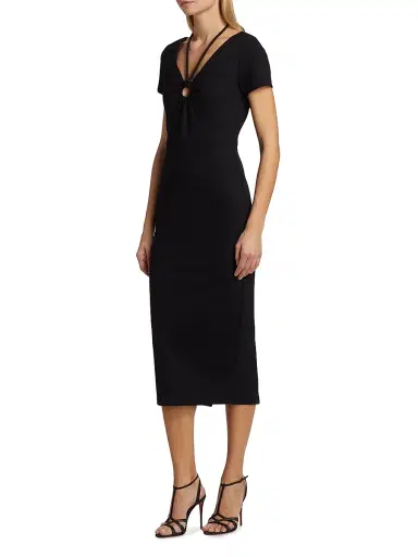 Toccin Women's Evelyn Ring-Insert Midi-Dress - Jet | Thumbnail 4 Toccin Women's Evelyn Ring-Insert Midi-Dress - Jet | Thumbnail 4