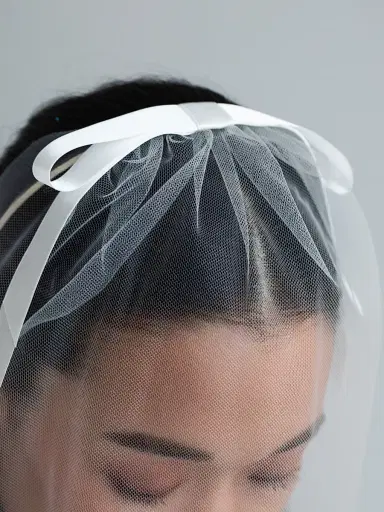 Jennifer Behr Women's Gretta Bow Voilette Silk Headband - Cream | Thumbnail 2 Jennifer Behr Women's Gretta Bow Voilette Silk Headband - Cream | Thumbnail 2