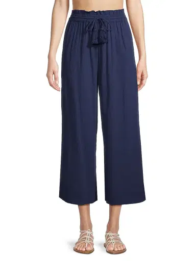 Change of Scenery Women's Brooke Wide-Leg Cotton Drawstring Pants - Navy - Size XL | Thumbnail 3 Change of Scenery Women's Brooke Wide-Leg Cotton Drawstring Pants - Navy - Size XL | Thumbnail 3