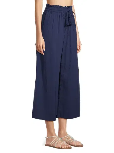 Change of Scenery Women's Brooke Wide-Leg Cotton Drawstring Pants - Navy - Size XL | Thumbnail 4 Change of Scenery Women's Brooke Wide-Leg Cotton Drawstring Pants - Navy - Size XL | Thumbnail 4