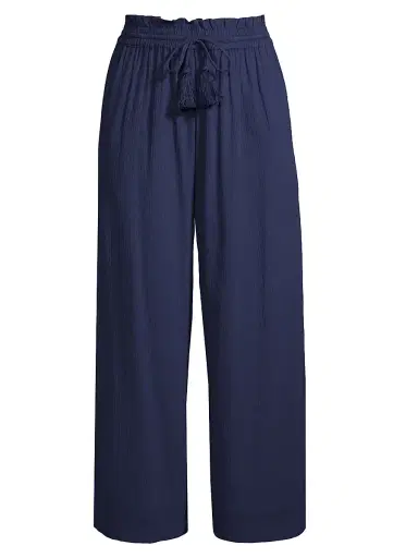 Change of Scenery Women's Brooke Wide-Leg Cotton Drawstring Pants - Navy - Size XL | Thumbnail 1 Change of Scenery Women's Brooke Wide-Leg Cotton Drawstring Pants - Navy - Size XL | Thumbnail 1