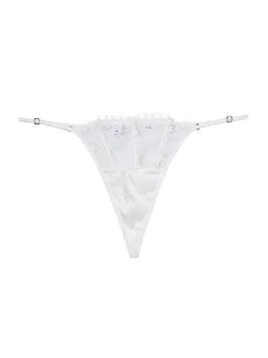 Fleur du Mal Women's Frankie Eyelash Lace Thong | Thumbnail 1 Fleur du Mal Women's Frankie Eyelash Lace Thong | Thumbnail 1