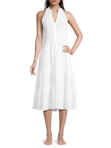 Change of Scenery Women's Tracy Cotton Sleeveless Shirtdress - Fresh White - Size Small | Thumbnail 2 Change of Scenery Women's Tracy Cotton Sleeveless Shirtdress - Fresh White - Size Small | Thumbnail 2