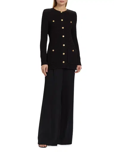 Toccin Women's Constance Knit Jacket - Jet | Thumbnail 2 Toccin Women's Constance Knit Jacket - Jet | Thumbnail 2