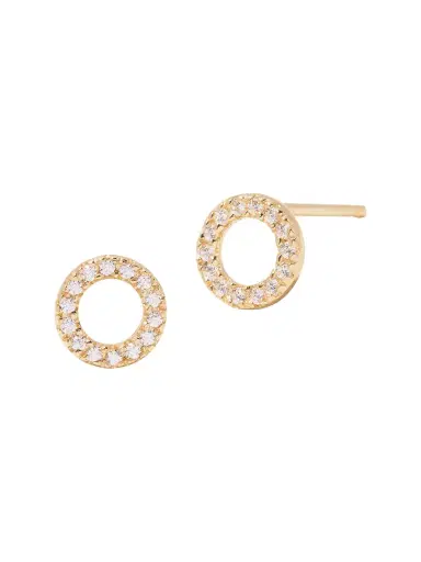 brook & york Women's Lydia 14K Yellow Gold & 0.10 TCW Diamond Circle Stud Earrings - Gold | Thumbnail 3 brook & york Women's Lydia 14K Yellow Gold & 0.10 TCW Diamond Circle Stud Earrings - Gold | Thumbnail 3
