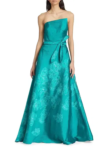 Rene Ruiz Collection Women's Strapless Floral-Embroidered Gown | Thumbnail 3 Rene Ruiz Collection Women's Strapless Floral-Embroidered Gown | Thumbnail 3