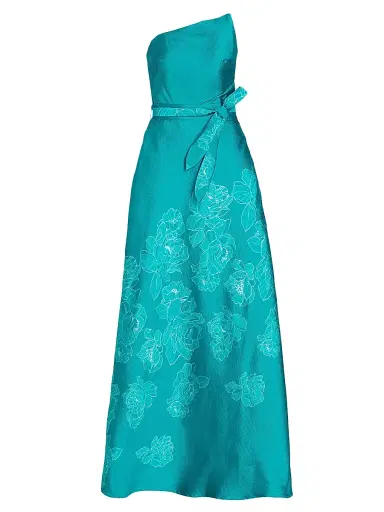 Rene Ruiz Collection Women's Strapless Floral-Embroidered Gown | Thumbnail 1 Rene Ruiz Collection Women's Strapless Floral-Embroidered Gown | Thumbnail 1
