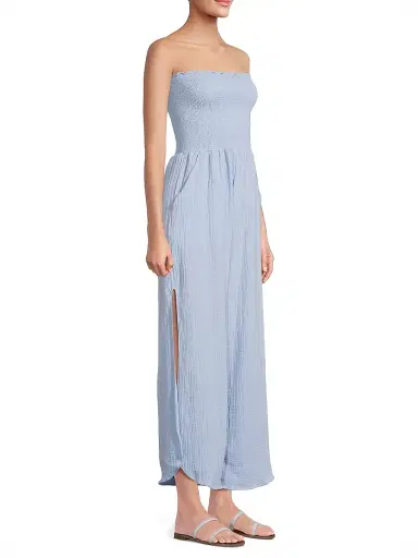 Peixoto Women's Harriet Tassel-Trimmed Smocked Jumpsuit - Cloud Blue Iris - Size Large | Thumbnail 4 Peixoto Women's Harriet Tassel-Trimmed Smocked Jumpsuit - Cloud Blue Iris - Size Large | Thumbnail 4