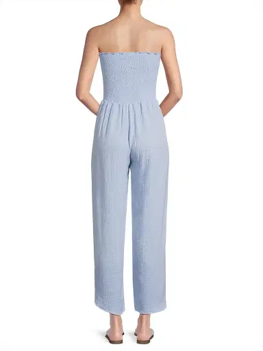Peixoto Women's Harriet Tassel-Trimmed Smocked Jumpsuit - Cloud Blue Iris - Size Large | Thumbnail 5 Peixoto Women's Harriet Tassel-Trimmed Smocked Jumpsuit - Cloud Blue Iris - Size Large | Thumbnail 5