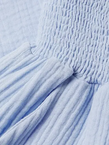 Peixoto Women's Harriet Tassel-Trimmed Smocked Jumpsuit - Cloud Blue Iris - Size Large | Thumbnail 6 Peixoto Women's Harriet Tassel-Trimmed Smocked Jumpsuit - Cloud Blue Iris - Size Large | Thumbnail 6