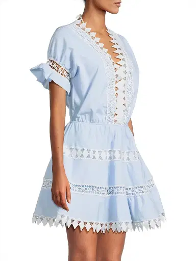 Peixoto Women's Ora Embroidered Mini Dress - Blue White - Size XL | Thumbnail 4 Peixoto Women's Ora Embroidered Mini Dress - Blue White - Size XL | Thumbnail 4