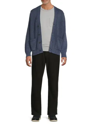 Corridor Men's Cotton Acid Wash Cardigan - Midnight | Thumbnail 2 Corridor Men's Cotton Acid Wash Cardigan - Midnight | Thumbnail 2