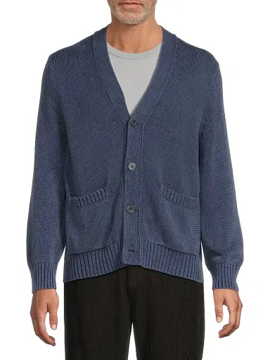 Corridor Men's Cotton Acid Wash Cardigan - Midnight | Thumbnail 3 Corridor Men's Cotton Acid Wash Cardigan - Midnight | Thumbnail 3