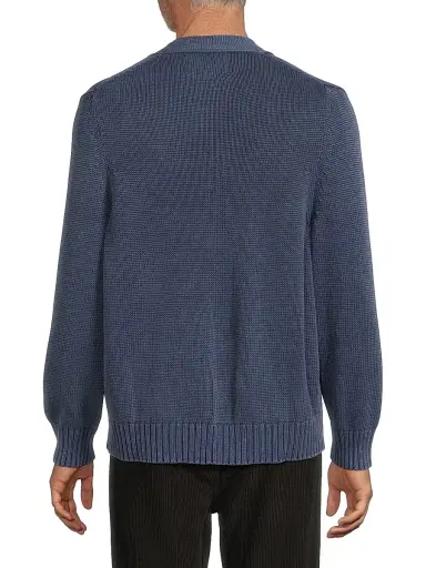 Corridor Men's Cotton Acid Wash Cardigan - Midnight | Thumbnail 5 Corridor Men's Cotton Acid Wash Cardigan - Midnight | Thumbnail 5