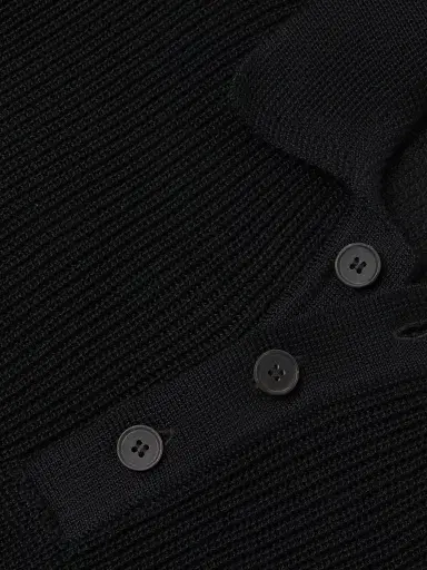Corridor Men's Cotton Polo Sweater - Black | Thumbnail 6 Corridor Men's Cotton Polo Sweater - Black | Thumbnail 6