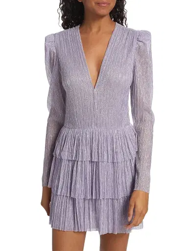 Sabina Musáyev Women's Carry Metallic Foil Ruffled Minidress - Lilac - Size Large | Thumbnail 6 Sabina Musáyev Women's Carry Metallic Foil Ruffled Minidress - Lilac - Size Large | Thumbnail 6