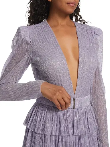 Sabina Musáyev Women's Carry Metallic Foil Ruffled Minidress - Lilac - Size Large | Thumbnail 7 Sabina Musáyev Women's Carry Metallic Foil Ruffled Minidress - Lilac - Size Large | Thumbnail 7