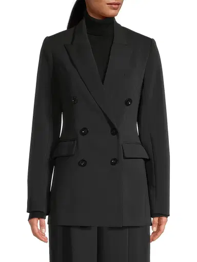 Toccin Women's Mia Double-Breasted Blazer - Jet | Thumbnail 3 Toccin Women's Mia Double-Breasted Blazer - Jet | Thumbnail 3