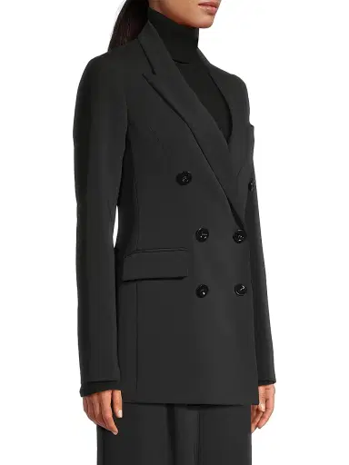 Toccin Women's Mia Double-Breasted Blazer - Jet | Thumbnail 4 Toccin Women's Mia Double-Breasted Blazer - Jet | Thumbnail 4