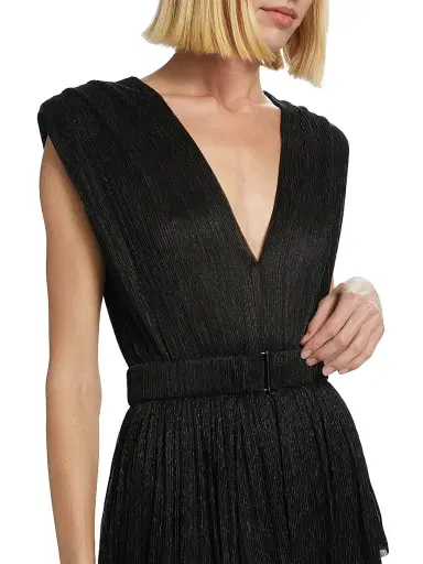 Sabina Musáyev Women's Skylar Tiered Belted Metallic Gown | Thumbnail 7 Sabina Musáyev Women's Skylar Tiered Belted Metallic Gown | Thumbnail 7