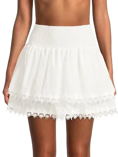 Peixoto Women's Belle Smocked Tiered Miniskirt - White - Size XL | Thumbnail 3 Peixoto Women's Belle Smocked Tiered Miniskirt - White - Size XL | Thumbnail 3